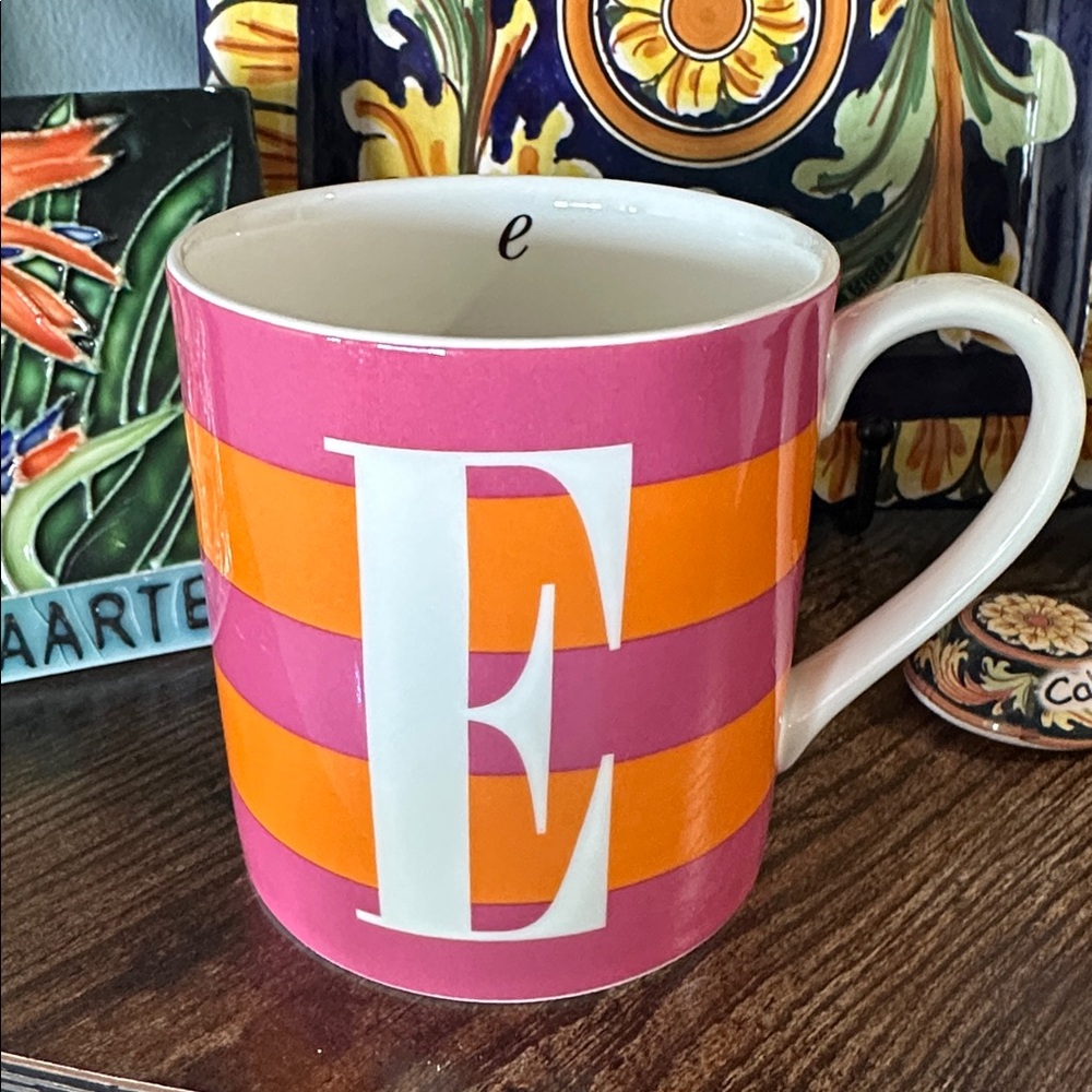 Kate Spade New York Wickford "Red Letter Day" Monogram E Mug